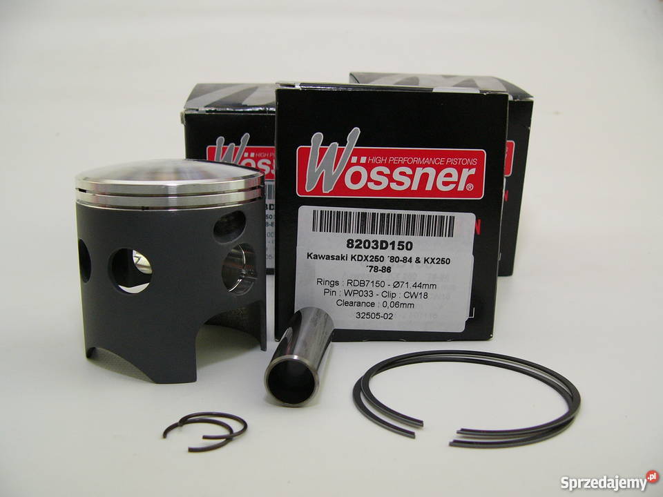 TŁOK komplet tłokowy WOSSNER 7144 mm KDX 250 KX Zabrze