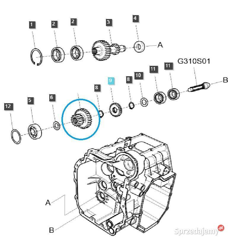Zębatka skrzyni biegów DRVN HL TRG285 LS Tractor Tajęcina sprzedam