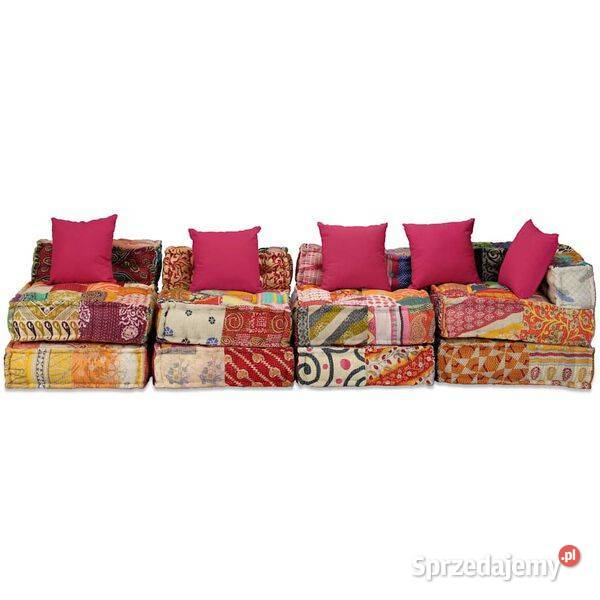 vidaXL Puf modułowy 4osobowy patchwork