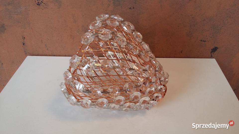 Klosz do lampy metalowy koszyczek G9 kryształki odcienie pomarańczowego  Warszawa