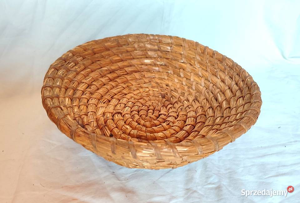 Słomiana taca koszyk chlebowy vintage boho antyk Gdańsk