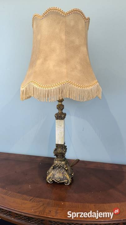 Piękna unikalna lampa mosiężna marmur Łódź