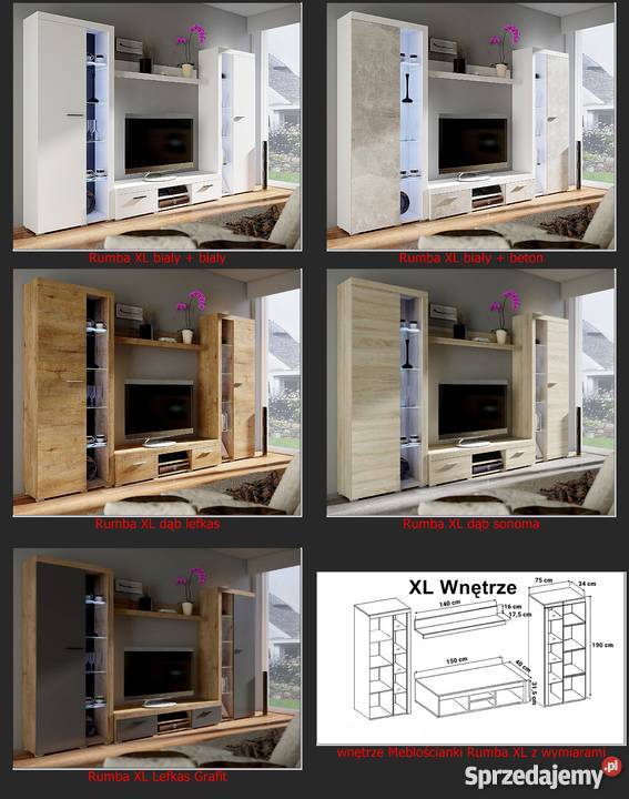 DUŻA Meblościanka XL 4 kolory komoda rtv witryna Wrocław