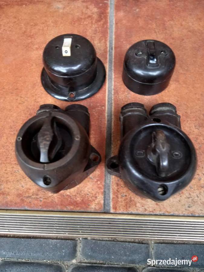 Stare wyłączniki instalacyjne PRL vintage loft Rawicz sprzedam