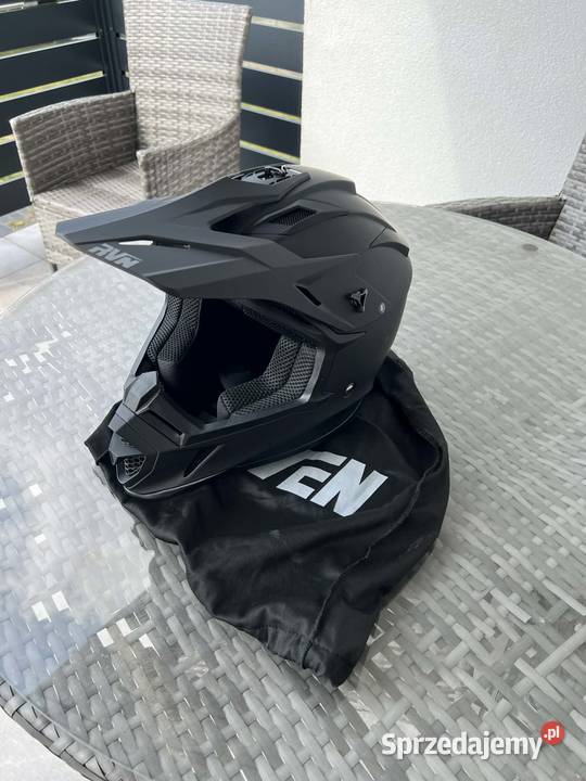 Kask Cross Raven Airborne Evo Matowy Czarny S Kaski