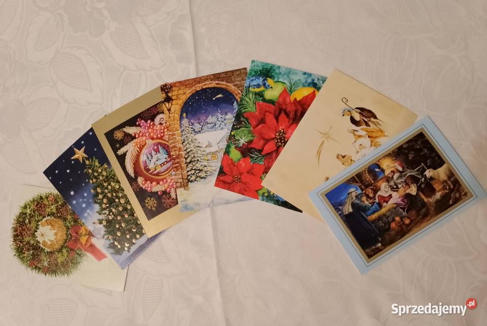KARTKI świąteczne składane z kopertą 7 sztuk