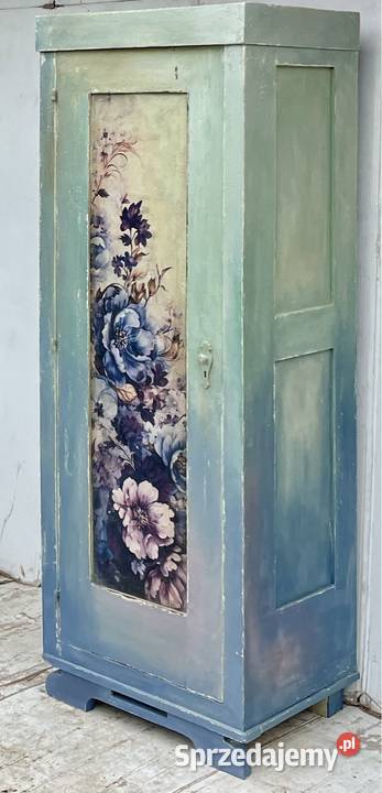 Szafa jednodrzwiowa vintage niebieska shabby 56cm Przeworsk sprzedam