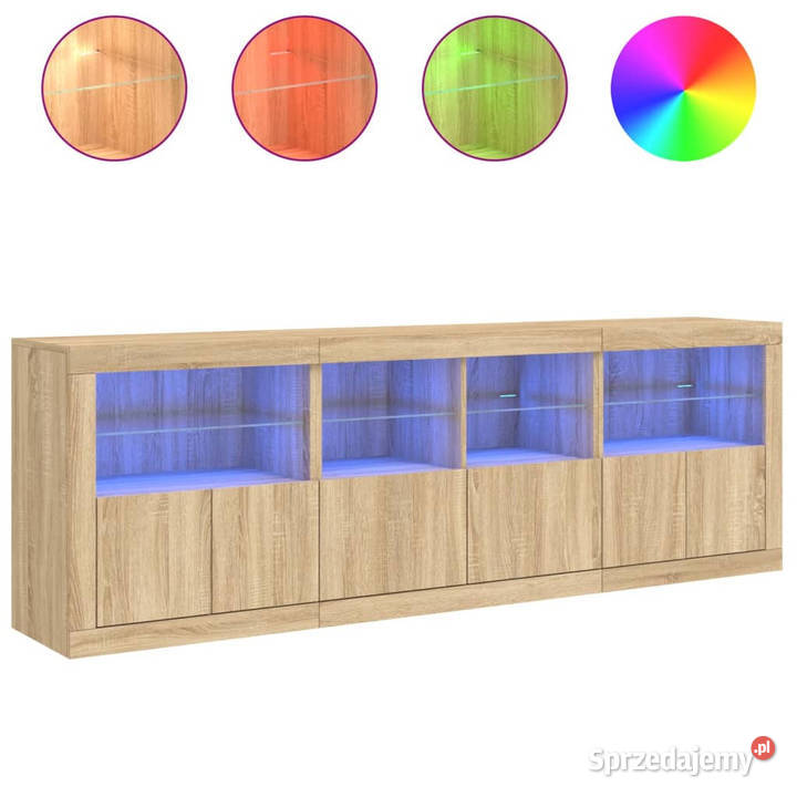 Szafka z oświetleniem LED dąb sonoma 202x37x67