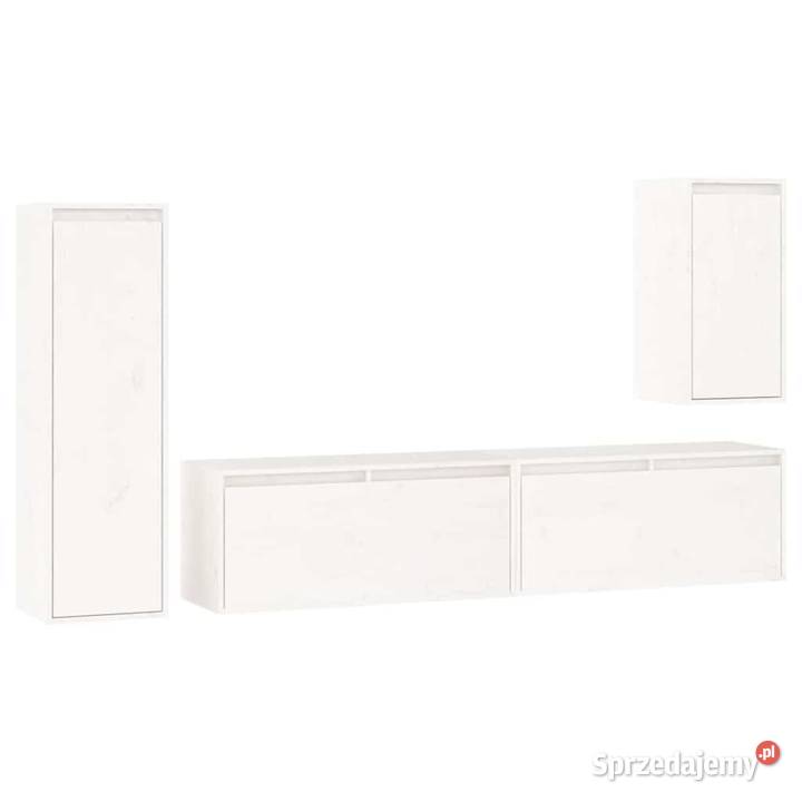 vidaXL Szafki pod TV 4 białe lite drewno Pozostałe Warszawa