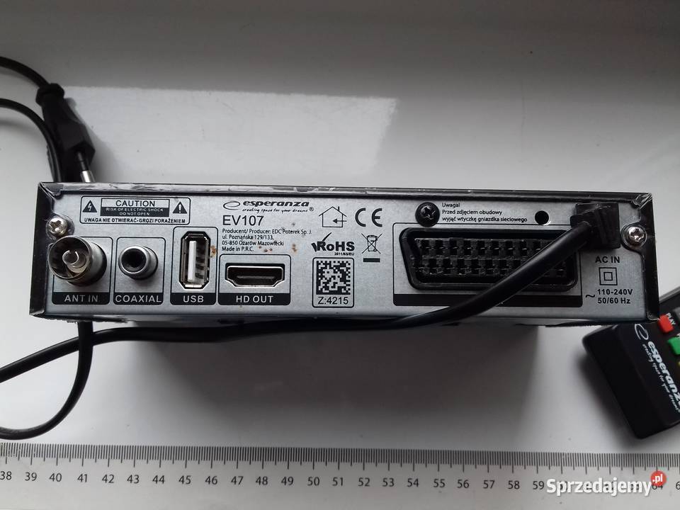 Dekoder TV esperanza DVBT2 HEVC EV107 HDMI Scart Elektronika Bydgoszcz
