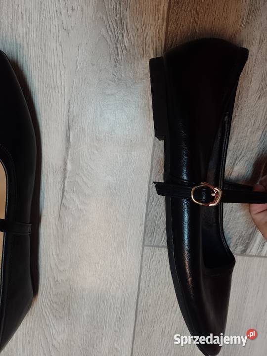 4243 Czarne baleriny wieczorowe z zapięciem NOWE małopolskie Kraków