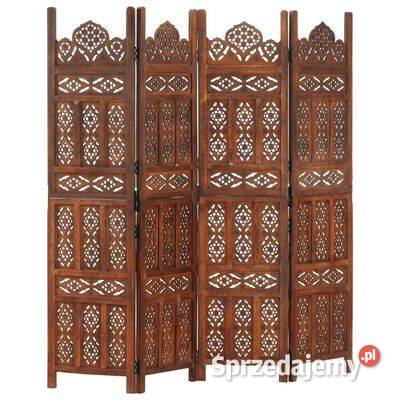 vidaXL Parawan 4panelowy rzeźbiony brąz 160x165 Warszawa sprzedam
