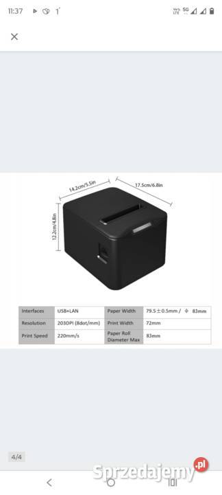 DRUKARKA TERMICZNA BISOFICE POS8370USBB 80mm USB Pozostałe śląskie Zawiercie