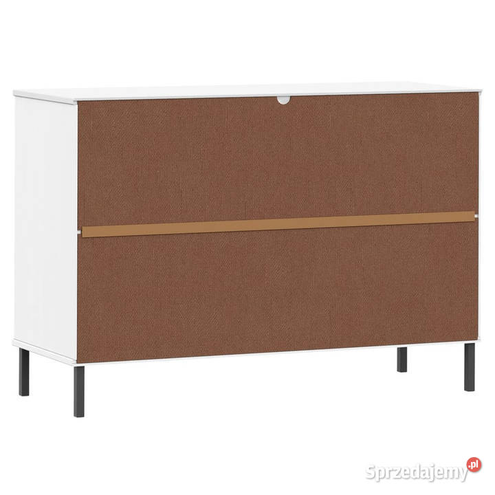 Komoda OSLO metalowe nóżki biała 113x40x77 lite