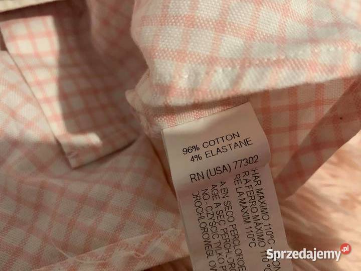 Koszula w kratę jasna pudrowy róż ZARA NOWA Jasło
