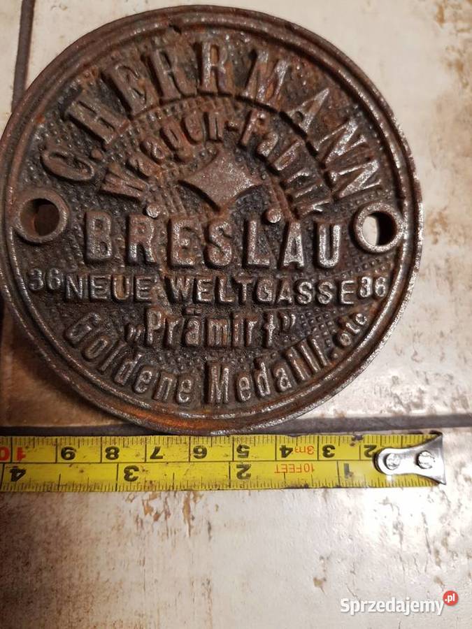 Żeliwny szyldlogotabliczka BRESLAUWrocław Barlinek