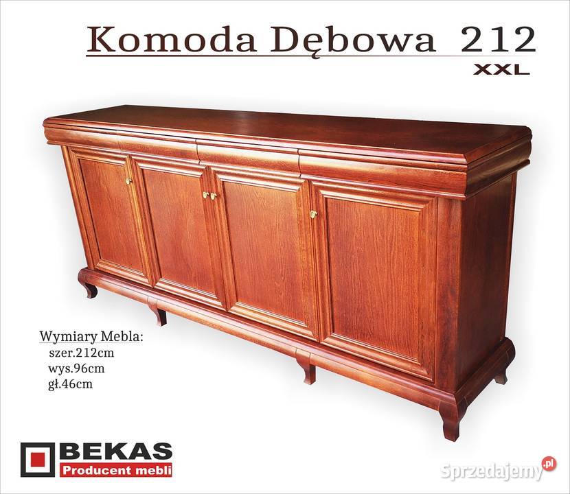 Stylowa Duża Komoda Dębowa 212 Xxl Bekas Meble kujawsko-pomorskie Toruń