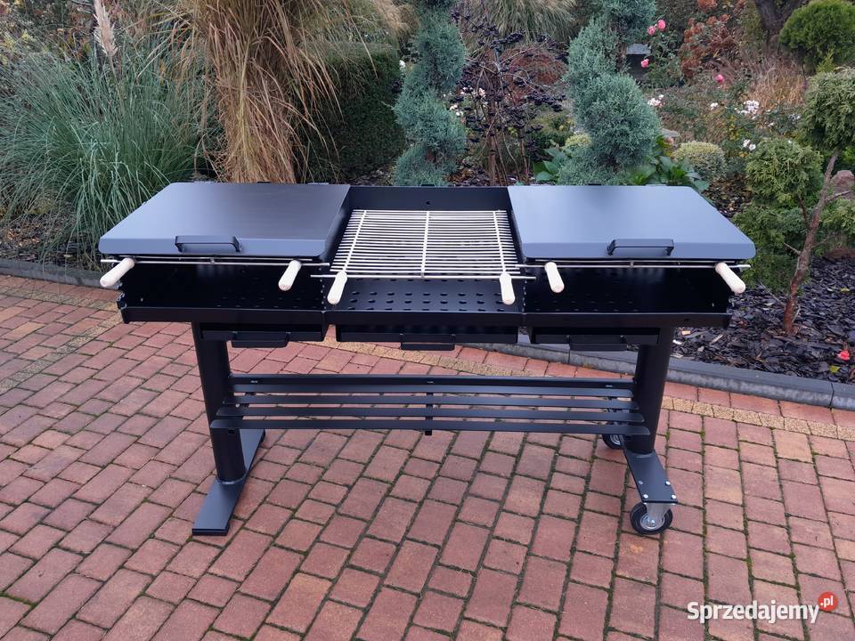Gastronomiczny grill TRÓJKOMOROWY z POPIELNIKAMI Damasławek