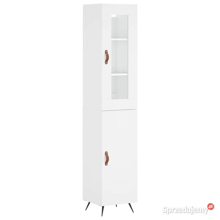 Wysoka szafka biała 345x34x180 materiał