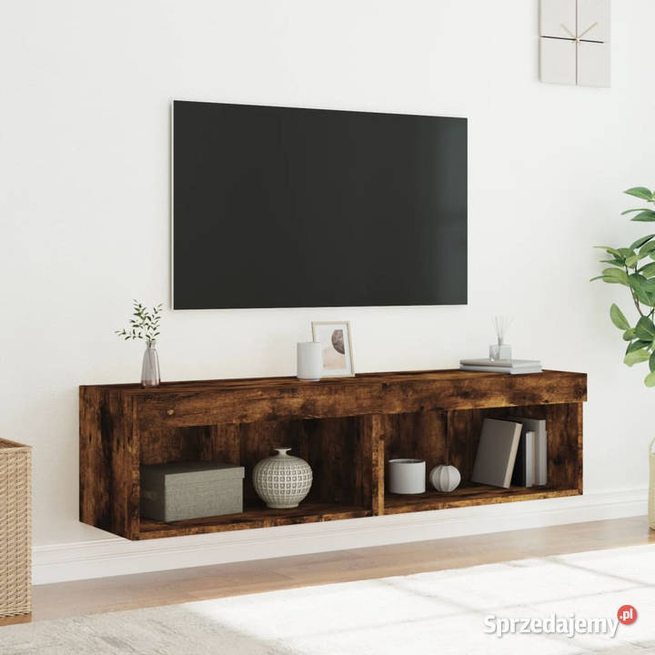 Szafki pod TV z LED 2 przydymiony dąb 60x30x30 Dom i Ogród Warszawa