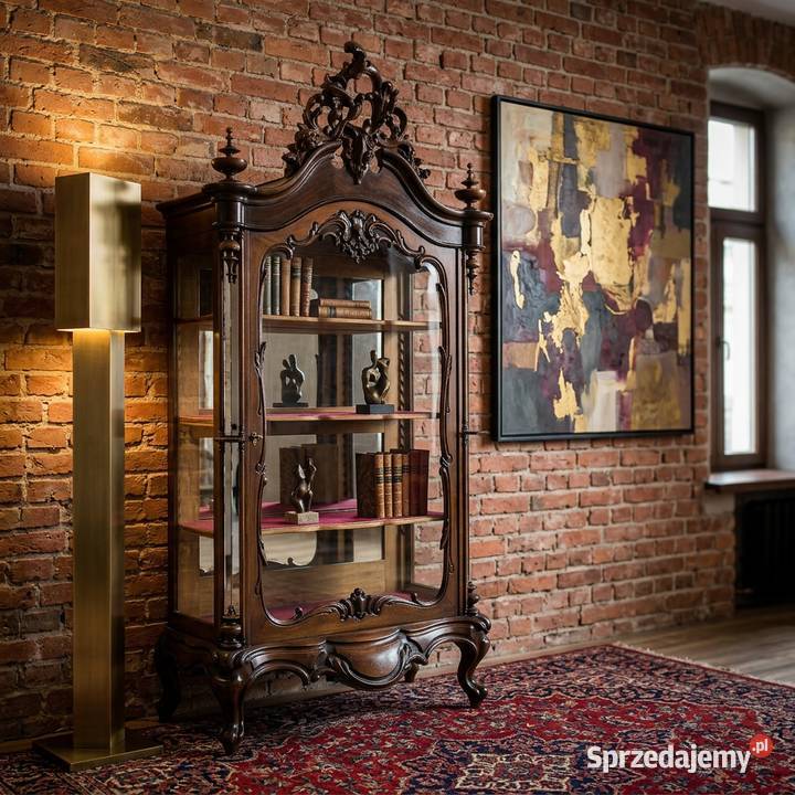 ANTYK WITRYNA orzechowa SERWANTKA BIEDERMEIER ok wielkopolskie Kalisz sprzedam