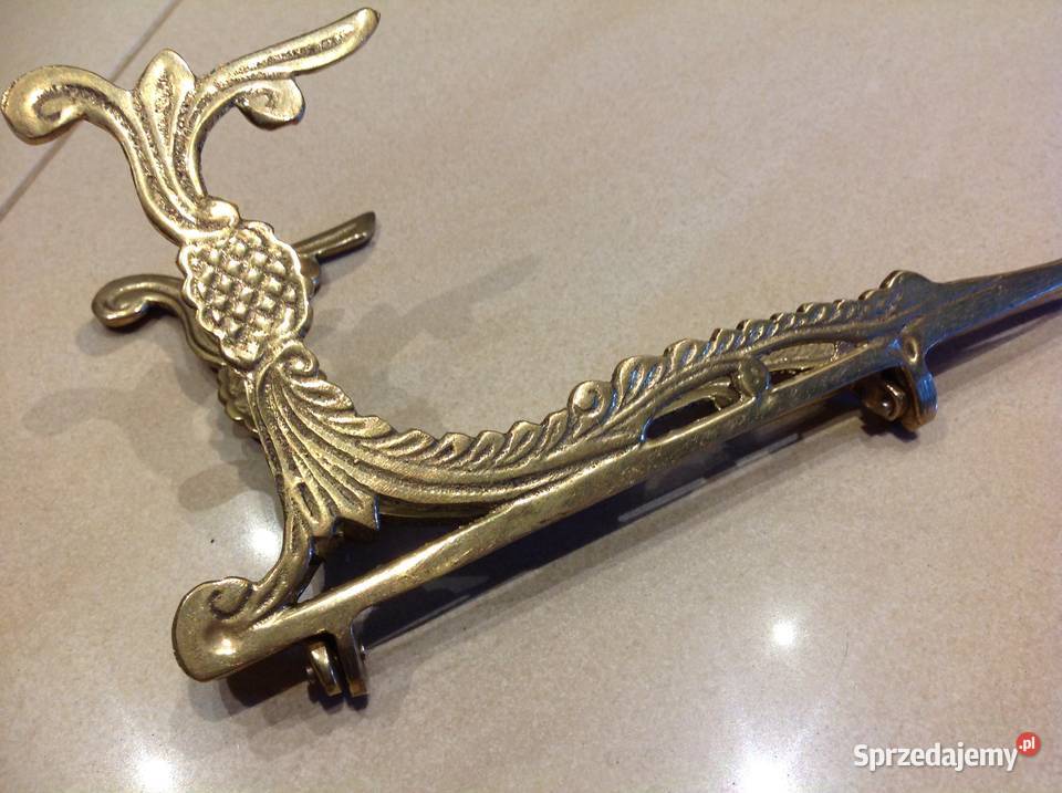 Mosiężny Stojak pod Talerz Dekoracyjny STARY lubuskie Nowa Sól sprzedam