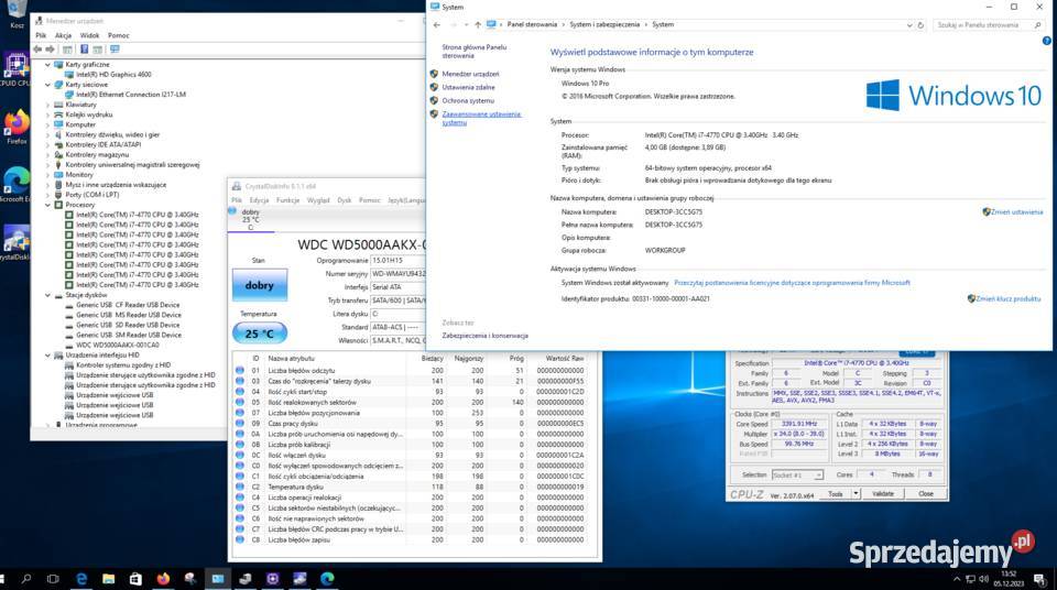 Komputer HP EliteDesk 800 G1 SFF i54570 4x36GHz Taktowanie procesora 3.6 Komputery stacjonarne Warszawa