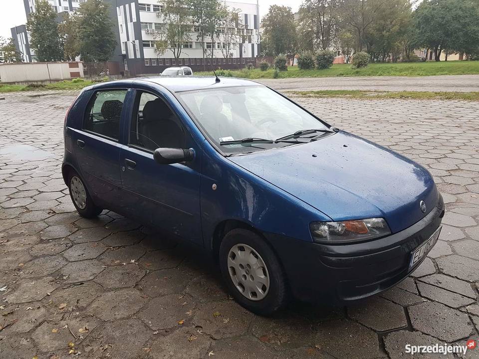 Fiat Punto II 5D 2000r 12 z GAZEM Nowy Przegląd niebieski Łódź