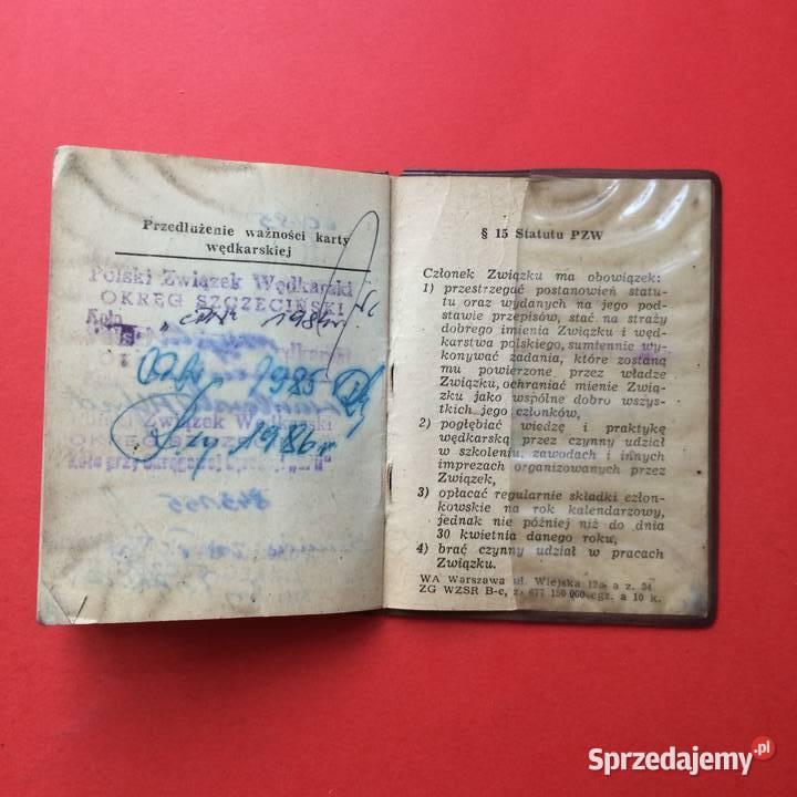 1901 Legitymacja PZW zachodniopomorskie Szczecin