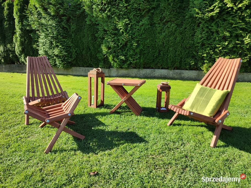 Krzesło ogrodowe drewniane składane Leżak Kraków