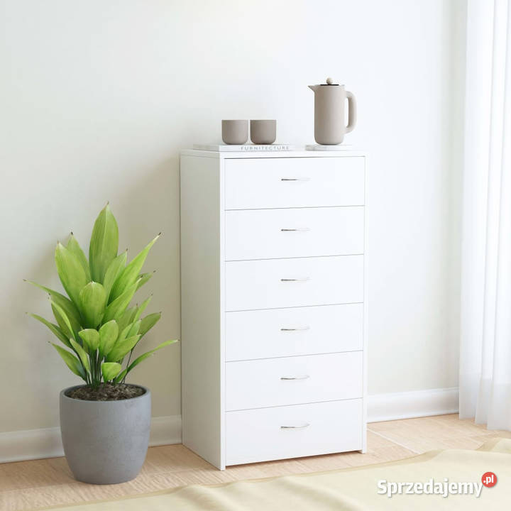 Komoda 6 szuflad biała 50x34x96 materiał Komody Warszawa