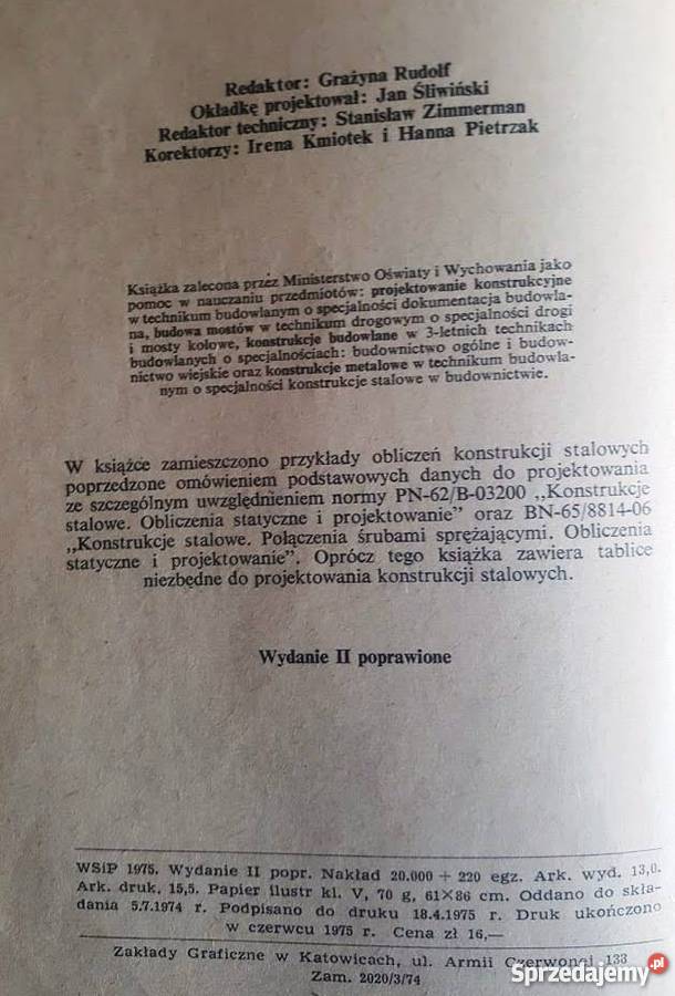 Stare wydanie Przykłady obliczeń konstrukcji Poznań