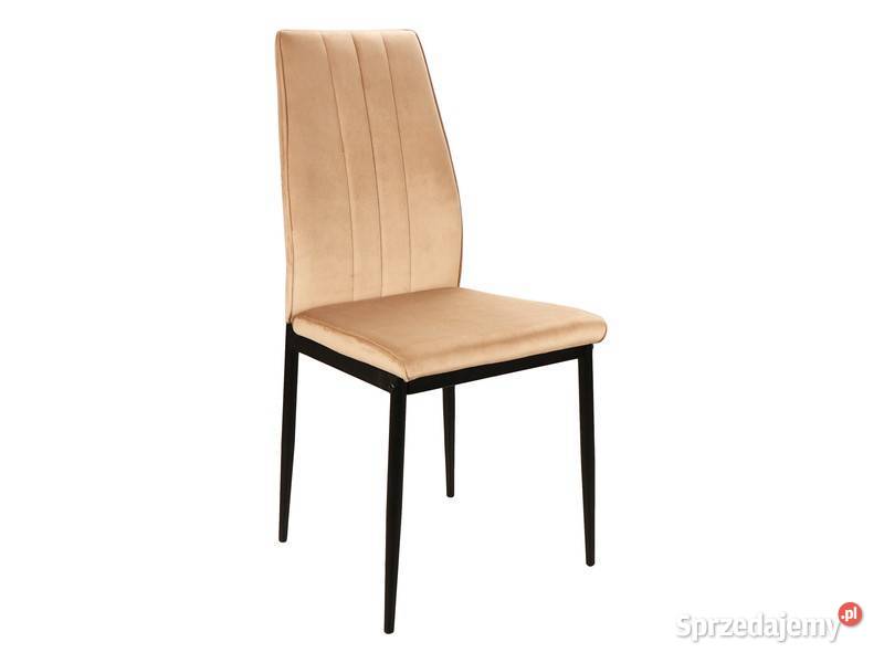 KRZESŁA SZARY WELUR czarne nogi LOFT nowe 39cm