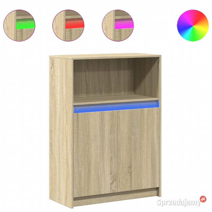 Szafka z LED dąb sonoma 72x34x100 materiał Warszawa