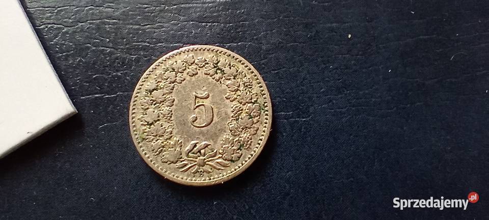 Stare monety 5 rappen 1901 Szwajcaria Lesko