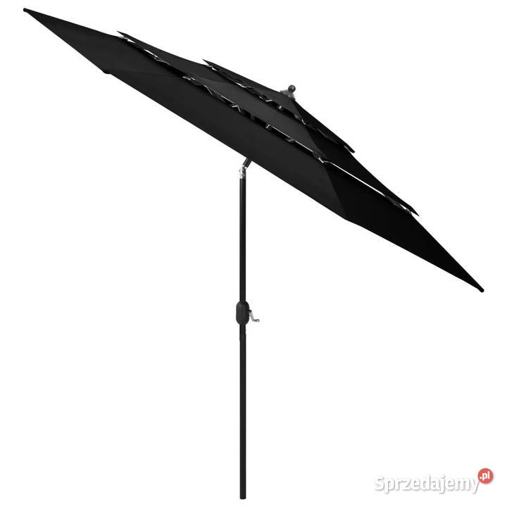 3poziomowy parasol na aluminiowym słupku czarny mazowieckie Warszawa