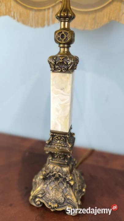 Piękna unikalna lampa mosiężna marmur Antyki Łódź