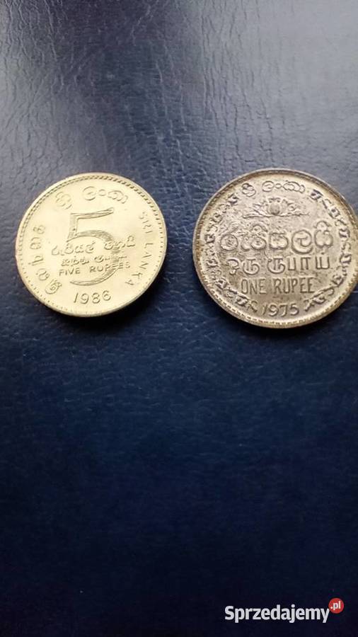 Stare monety 5 rupi 1986 i 1 rupia 1975 Sri Lesko sprzedam