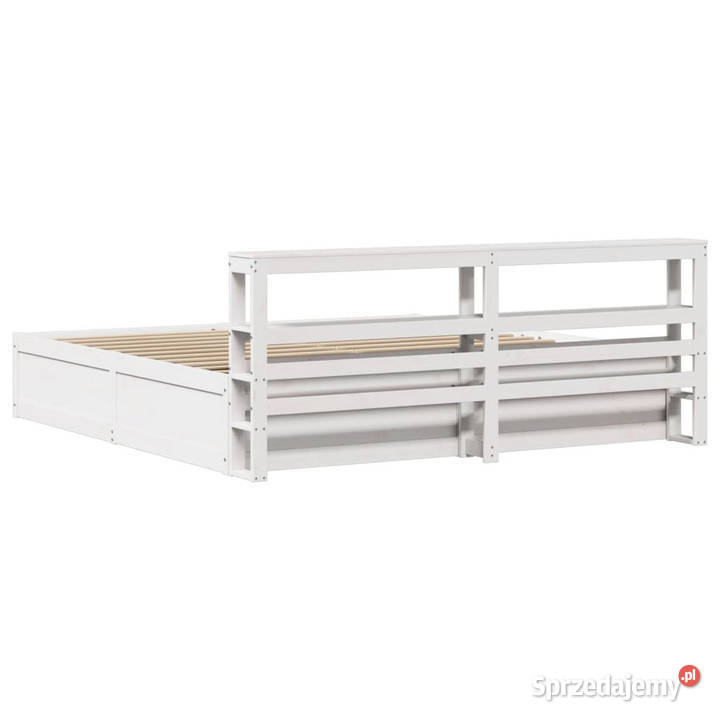 Rama łóżka z zagłówkiem biała sosnowa 180x200 Meble Warszawa