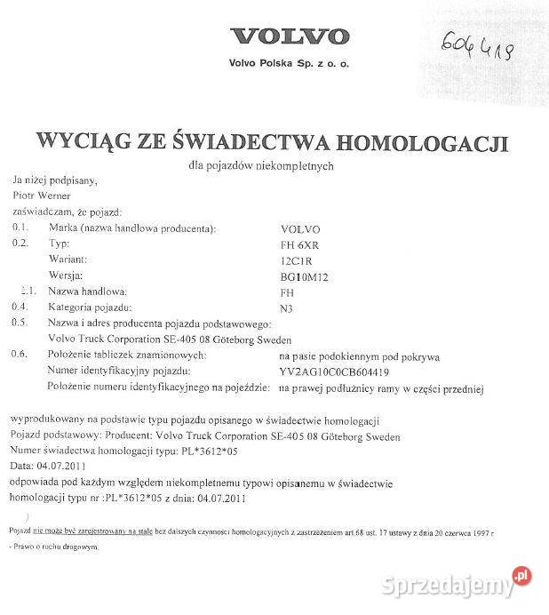 Samochód chłodnia marki VOLVO Człuchów