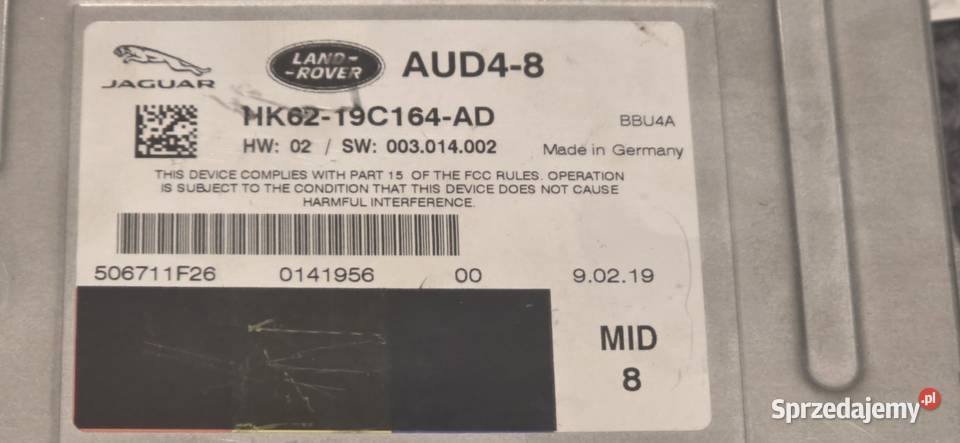 WZMACNIACZ AUDIO LAND ROVER VELER JAGUAR FPACE Elektronika Łódź sprzedam