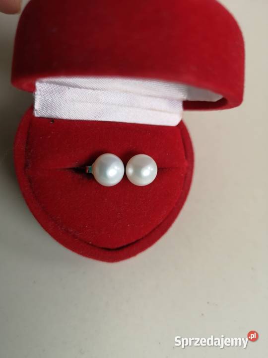 Kolczyki z perłą mabe sztyfty srebro Toruń