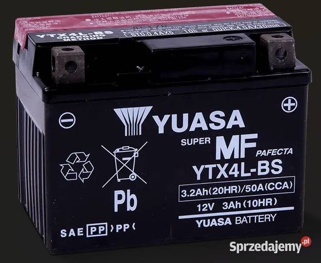 NOWY Akumulator motocyklowy YUASA YTX4LBS AGM