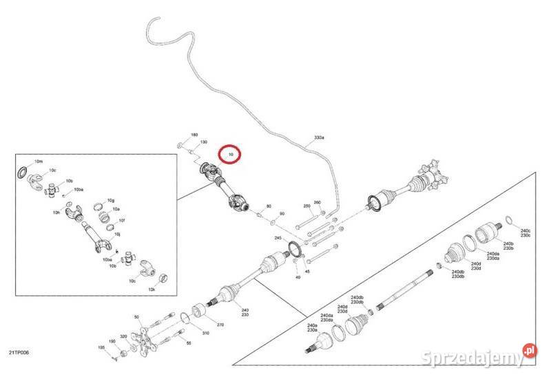 Wałek napędowy tylny do quada CanAm Outlander
