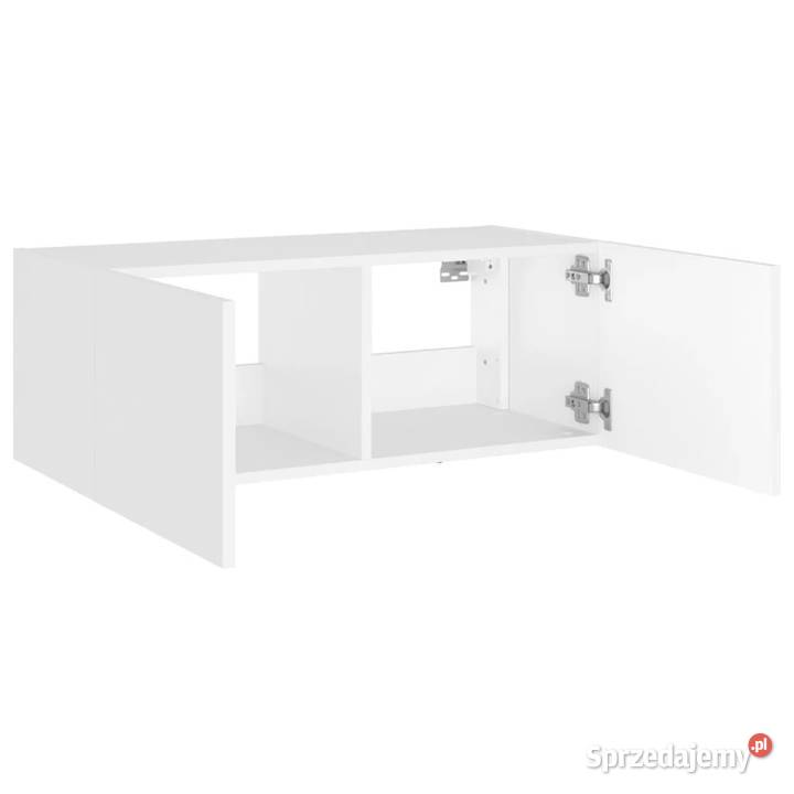 Ścienna szafka TV z LED biała 80x35x31 WM837281 RTV Warszawa sprzedam