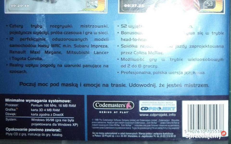Colin McRae Rally PC CD BOX klasyka 2001 CD Rzeszów