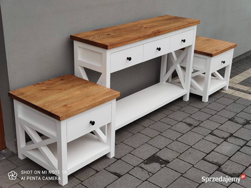 Komplet mebli konsola szafki nocne 110cm