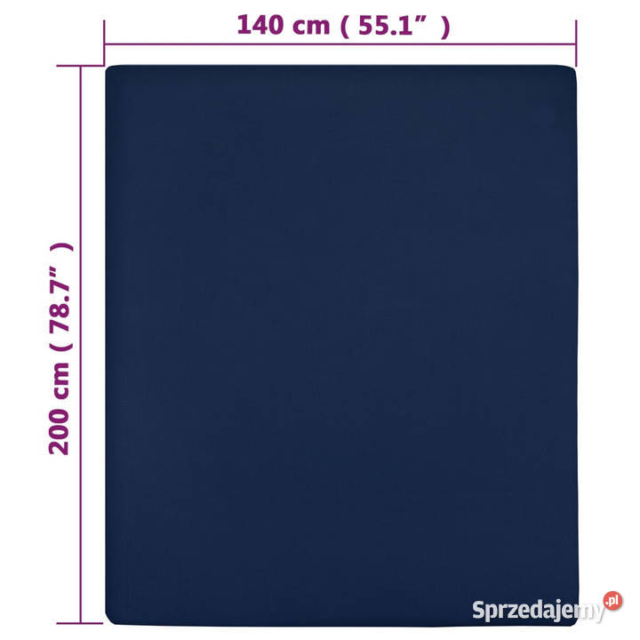 Prześcieradła 2 granatowe 140x200 dżersej Warszawa