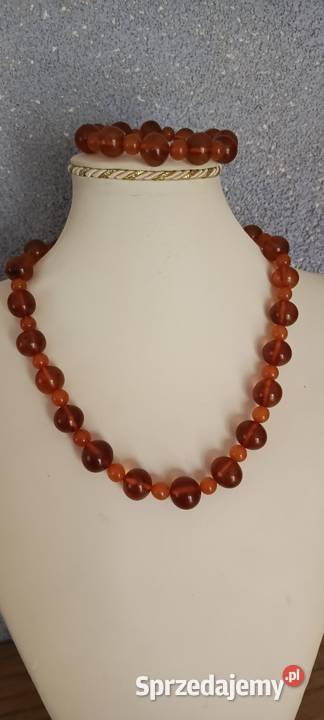 Naszyjnik Bransoletka Bursztyn Vintage Białystok