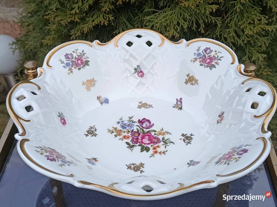 Patera porcelanowa na nóżkach Reichenbach Klenica
